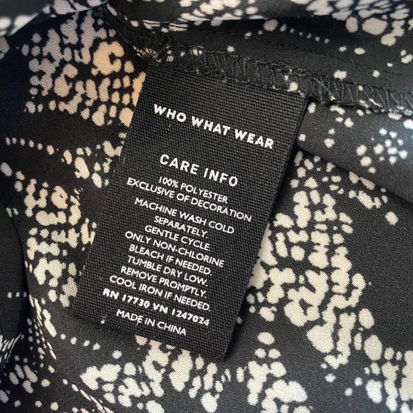 Who What Wear Lace Trim High Neck Top Black/Cream - Picture 4 of 7